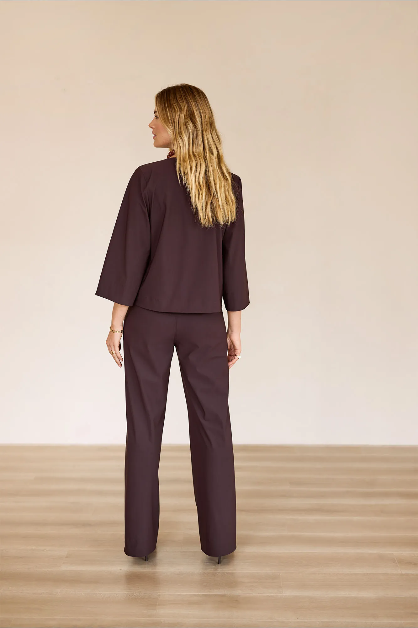 Studio Anneloes Lexie Bonded Trousers, espresso kleur